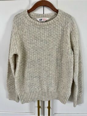 H&M Boys Cream Crewneck Knit Sweater